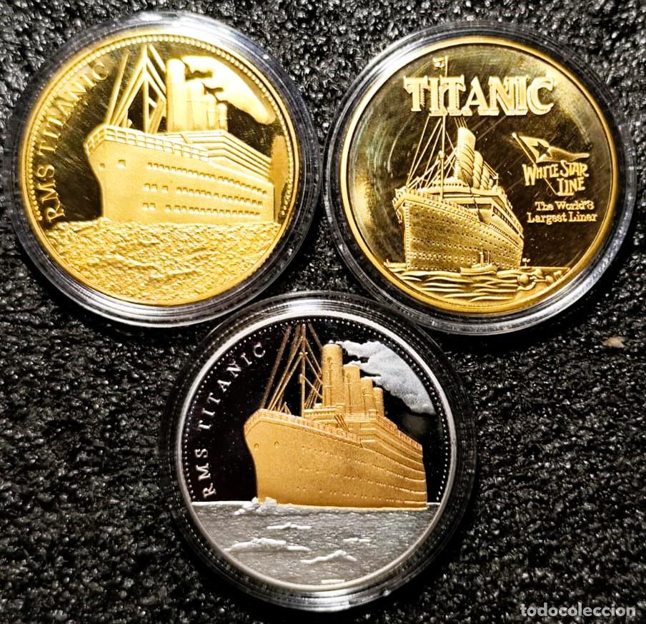 Medallas tem&aacute;ticas: 3 Monedas-Medalla, conmemorativas &ndash; Homenaje al Titanic (15 de abril de 1912)