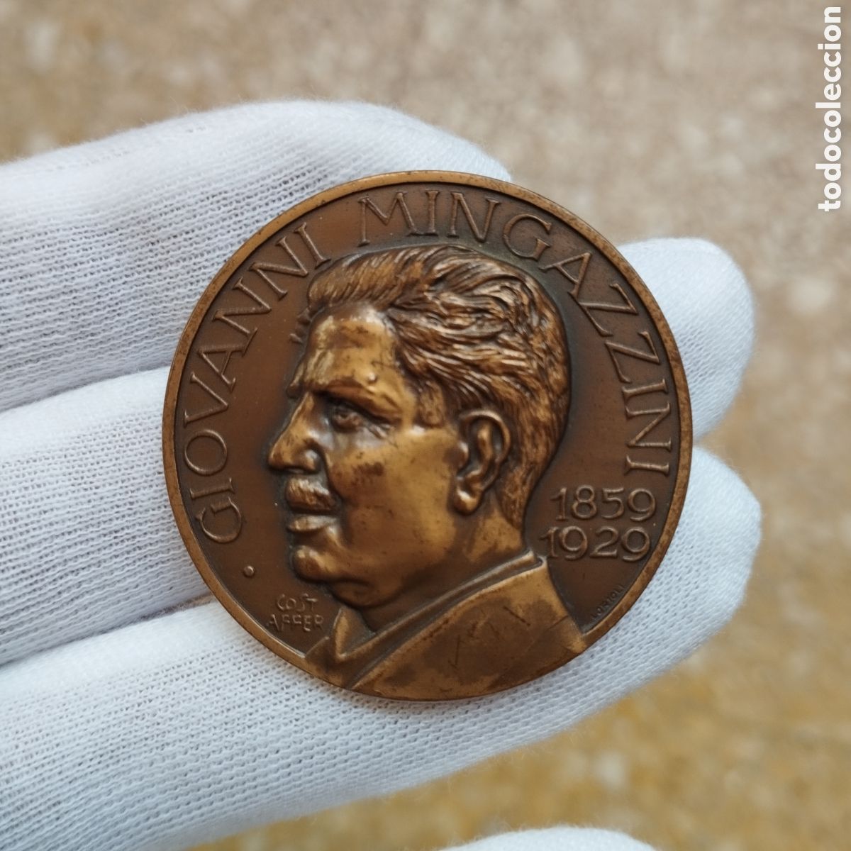 Medallas tem&aacute;ticas: Medalla Bronce Roma 1961 VII Congreso Neurologia Giovanni Mingazzini Medicina Costantino Affer Italy
