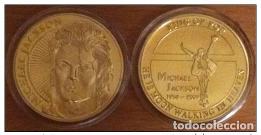 Medallas tem&aacute;ticas: MEDALLA DE ORO MICHAEL JACKSON VERGOLDET KING OF POP M&Uuml;NZE GOLD MODEL 2
