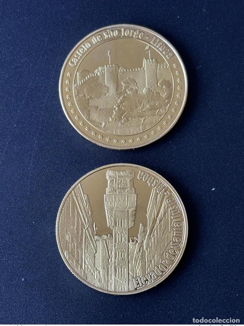 Medallas tem&aacute;ticas: Medalla conmemorativa del Castillo de San Jorge - Elevador Santa Justa Lisboa
