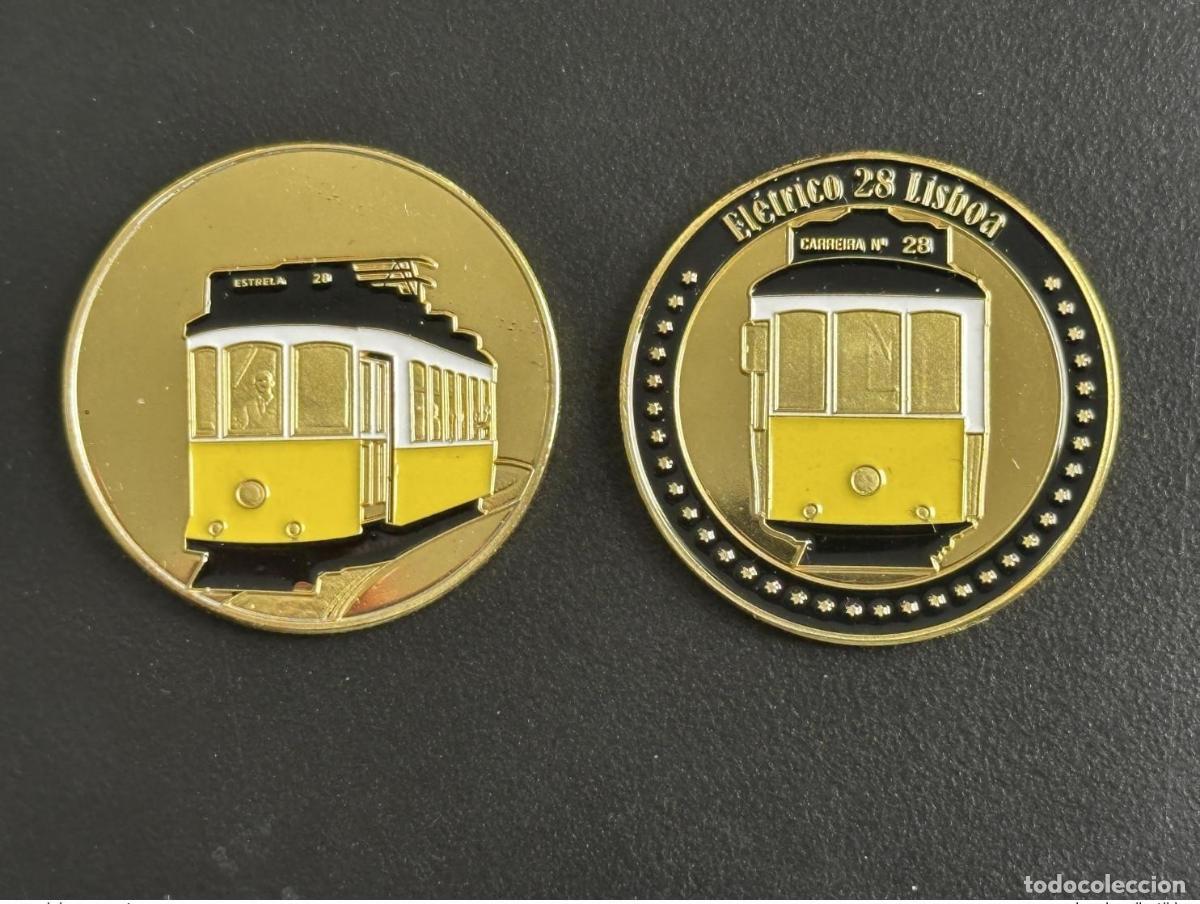 Medalhas tem&aacute;ticas: Medalla recuerdo &rdquo;El&eacute;ctrico 28 Lisboa&rdquo; en color