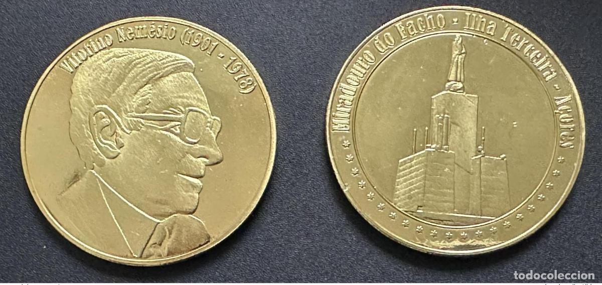 Medalhas tem&aacute;ticas: Medalla souvenir Vitorino Nem&eacute;sio - Miradouro do Facho - Terceira A&ccedil;ores