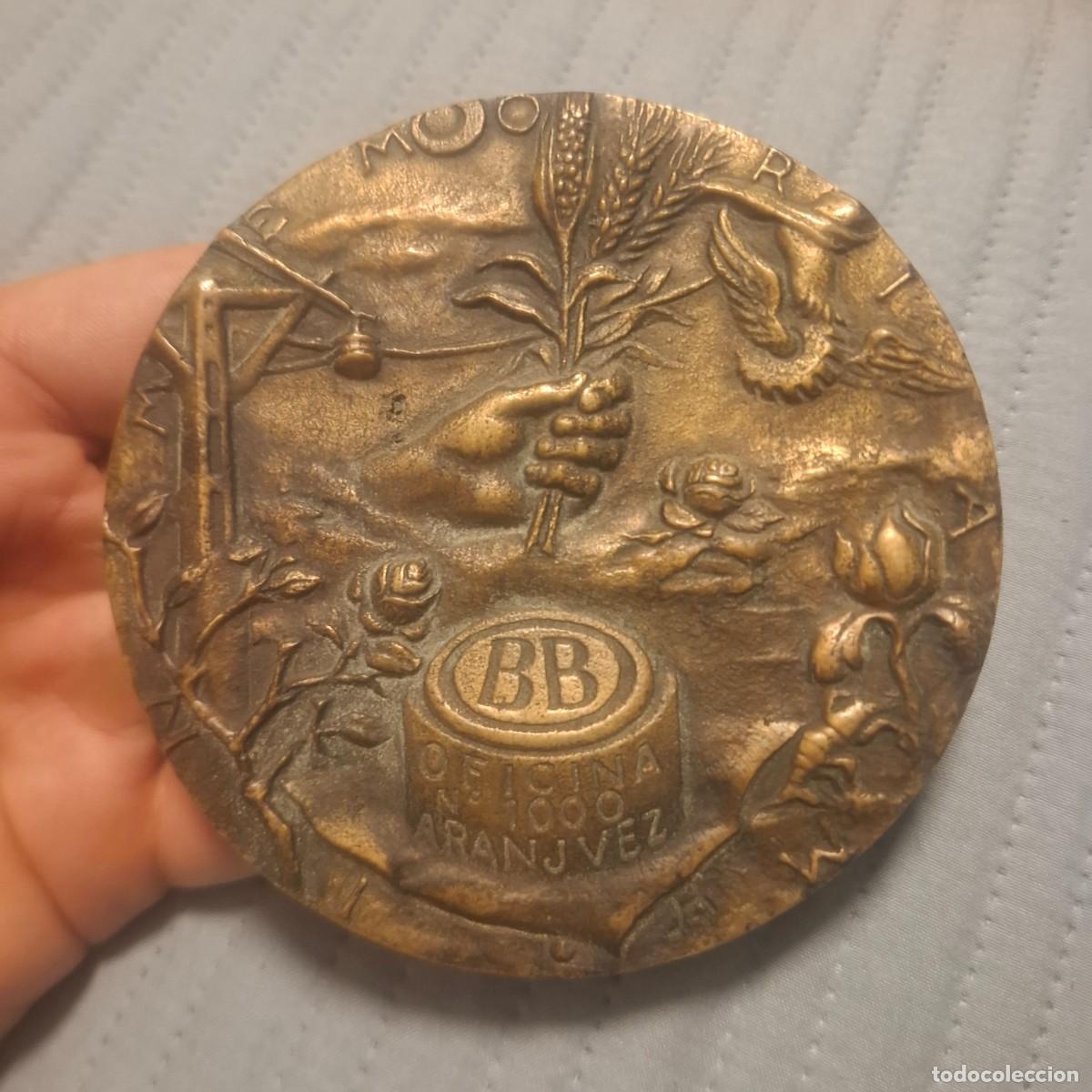 Medallas tem&aacute;ticas: Medalla conmemorativa antigua Aranjuez sucurcal 1000 Banco Bilbao. Bronce. 100 mil&iacute;metros