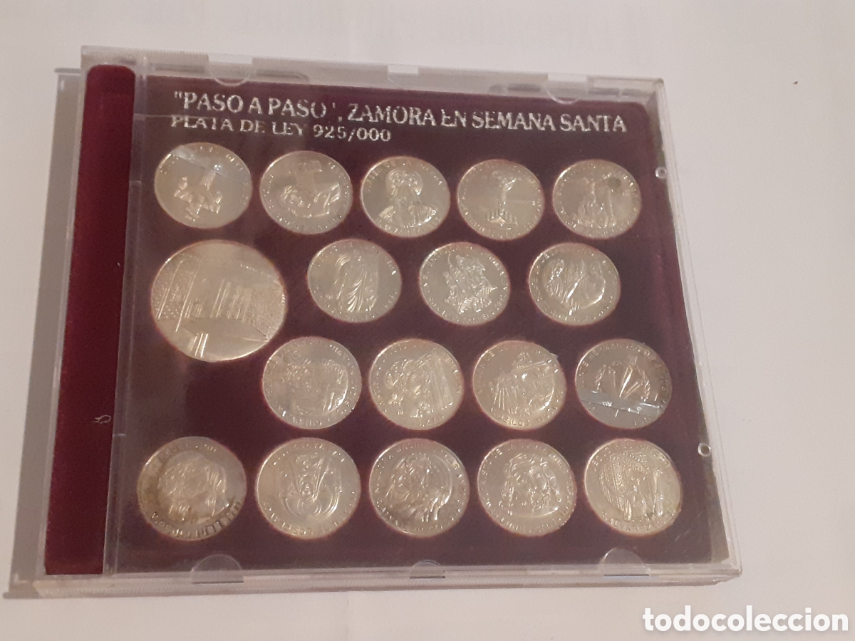 Medallas tem&aacute;ticas: PASO A PASO. ZAMORA EN SEMANA SANTA. COLECCION 18 MEDALLAS EN PLATA DE LEY 925/1000