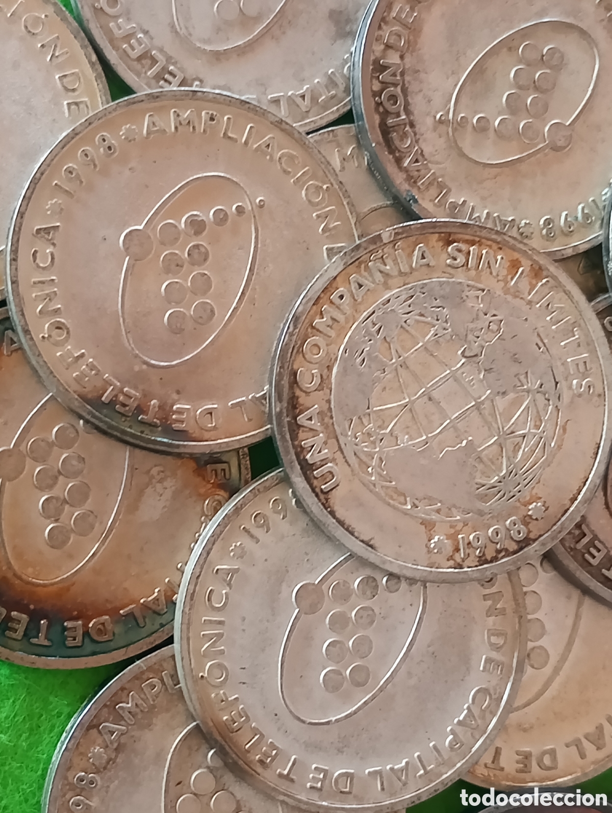 Medallas tem&aacute;ticas: 27 Fichas monedas telef&oacute;nica.
