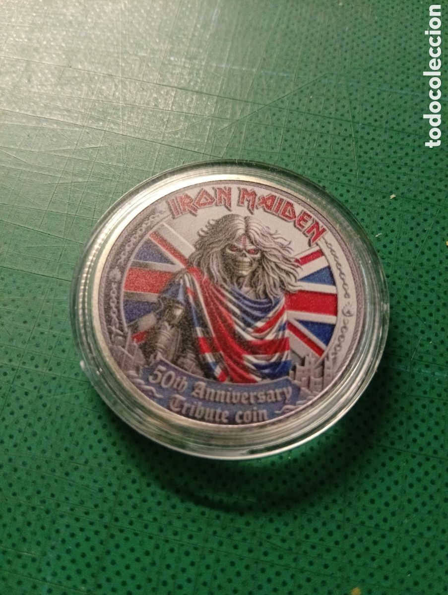 Medallas tem&aacute;ticas: Moneda Iron Maiden 50 Aniversario &rdquo;Eddie UK&rdquo;