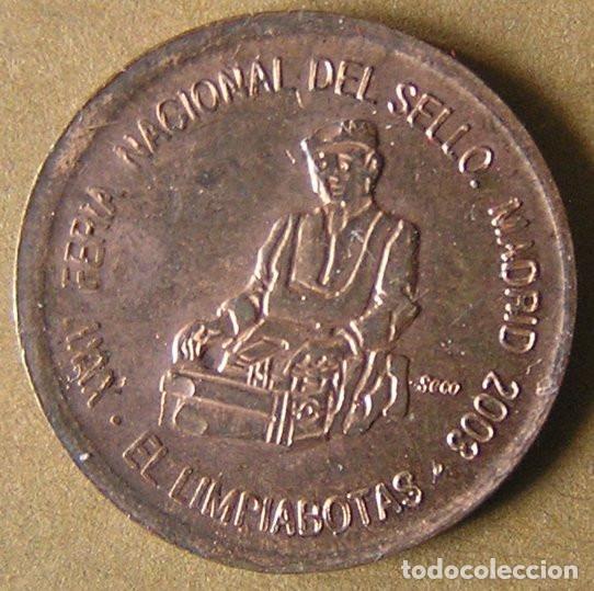 Medallas tem&aacute;ticas: MEDALLA DE COBRE - XXXV FERIA NACIONAL DEL SELLO MADRID 2003 - EL LIMPIABOTAS