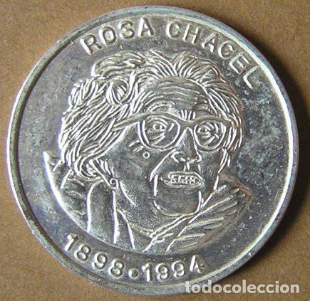 Medallas tem&aacute;ticas: MEDALLA DE ROSA CHACEL - CON L&Aacute;MINA DE PLATA 925