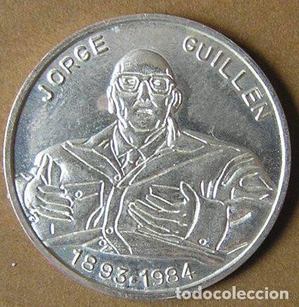 Medallas tem&aacute;ticas: MEDALLA DE JORGE GUILL&Eacute;N - CON L&Aacute;MINA DE PLATA 925
