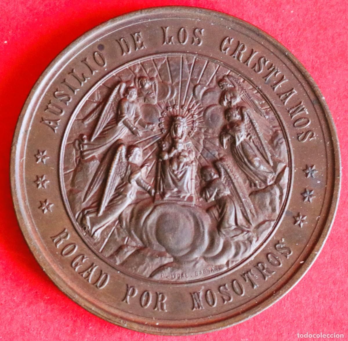 Medallas tem&aacute;ticas: MEDALLA MIL A&Ntilde;OS DEL DESCUBRIMIENTO VIRGEM DE MONTSERRAT EN LA SANTA CUEVA 1880