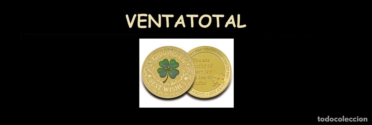 Medallas tem&aacute;ticas: MEDALLA TIPO MONEDA ORO TOKEN FICHA TREBOL DE 4 HOJAS SUERTE - LEER DENTRO DECRICPIOCN COMPLETA