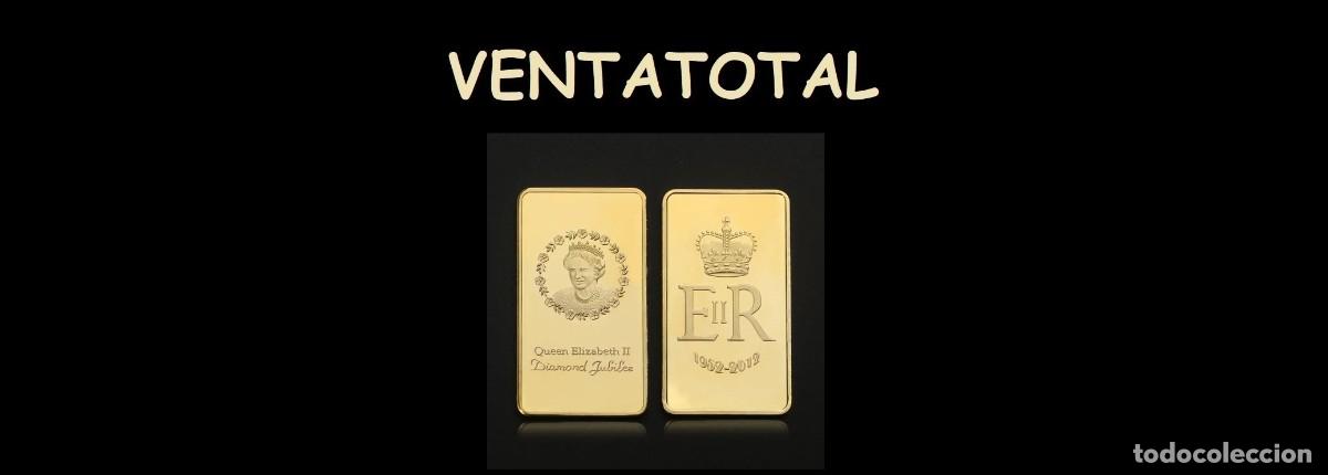 Medallas tem&aacute;ticas: LINGOTE DE ORO HOMENAJE AL ANIVERSARIO DE DIAMANTE DE LA REINA ELIZABETH 2&ordf; - LEE DENTRO DESCRIPCION