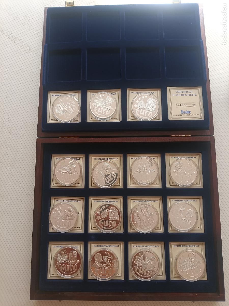 Medallas tem&aacute;ticas: 15 medallas de plata pura 999 (300 gramos) Les &eacute;ditions de Michael G&ouml;de en caja. Personajes