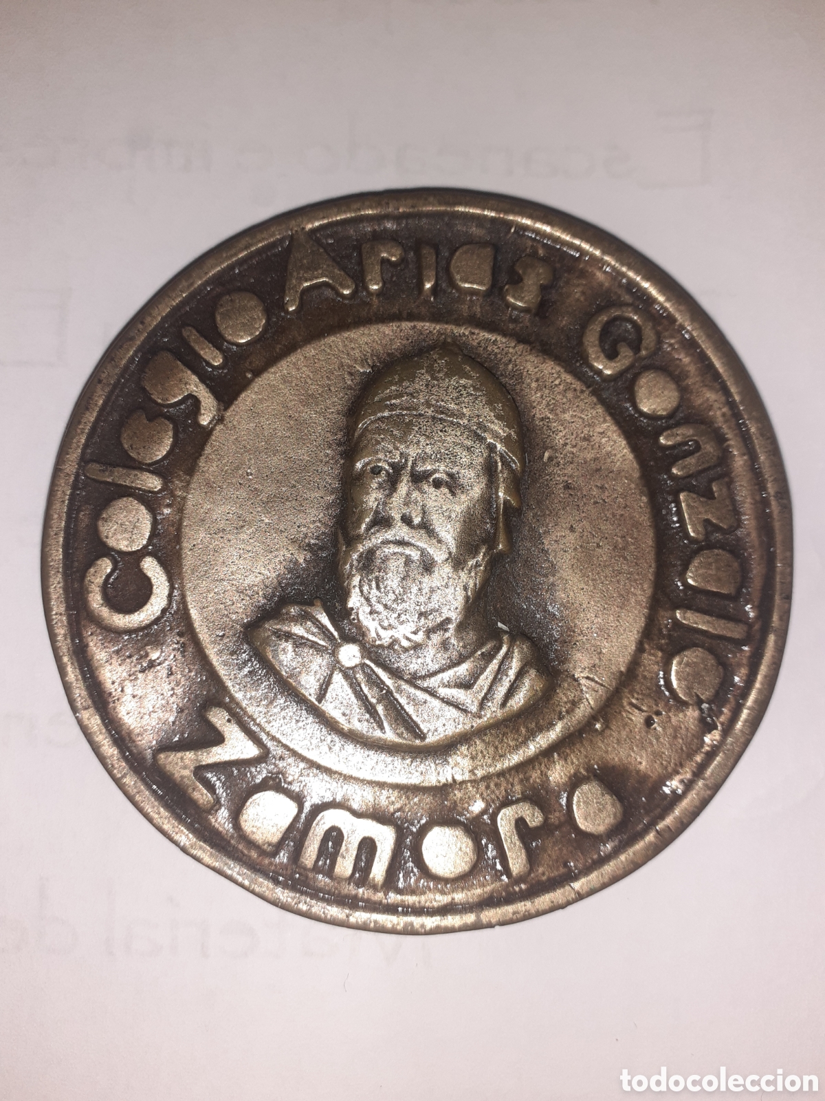 Medallas tem&aacute;ticas: ANTIGUA MEDALLA DE BRONCE. COLEGIO ARIAS GONZALO. ZAMORA. 6,5 CM DIAMETRO.