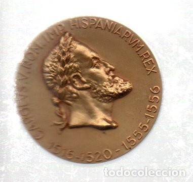 Medallas tem&aacute;ticas: MEDALLA CONMEMORATIVA - CAROLUS V 1555-1556 - CALICO EDITORES BARCELONA 1966 BRONCE