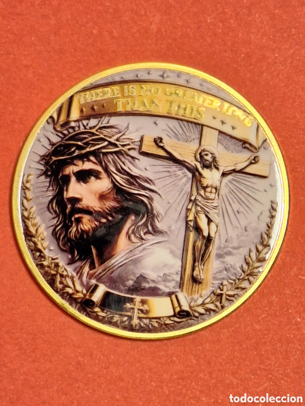 Medallas tem&aacute;ticas: Medalla religiosa Jesucristo &ndash; THERE IS NO GREATER LOVE &ndash; HE IS RISEN &ndash; Pascua