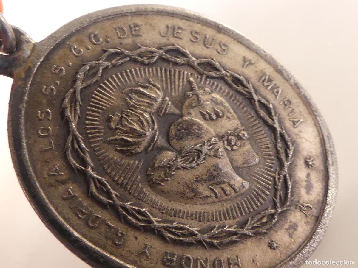 M&eacute;dailles th&eacute;matiques: ANTIGUA MEDALLA RELIGIOSA - SAGRADOS CORAZONES JESUS Y MARIA
