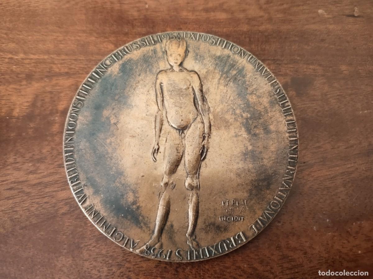 Medallas tem&aacute;ticas: Medalla en Bronce Exposici&oacute;n Universal de Bruselas 1958. Original.