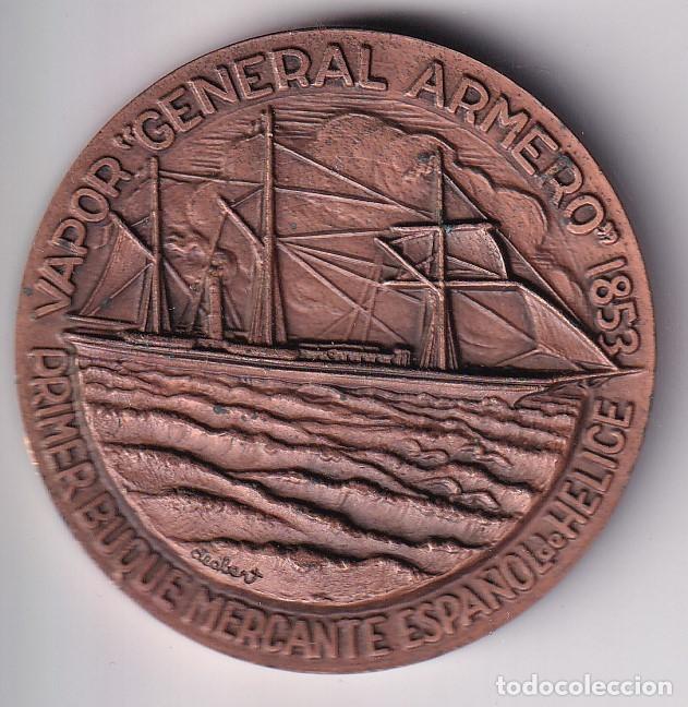 Thematische Medaillen: MEDALLA SALON NAUTICO DE BARCELONA 1981 - VAPOR GENERAL ARMERO 1853 - DIAMETRO 5CM