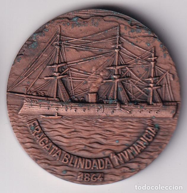Thematische Medaillen: MEDALLA SALON NAUTICO DE BARCELONA 1982 - FRAGATA BLINDADA NUMANCIA 1864 DIAMETRO 5CM