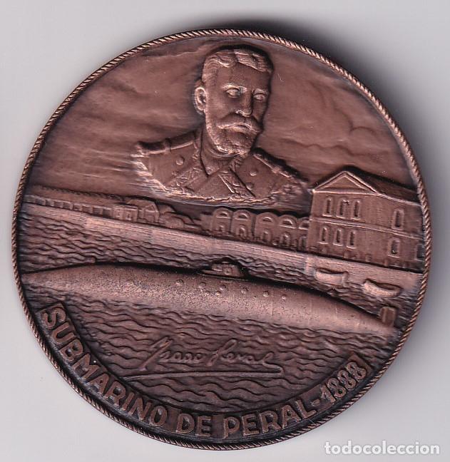 Medalhas tem&aacute;ticas: MEDALLA SALON NAUTICO DE BARCELONA 1986 - SUBMARINO DE PERAL 1888 - DIAMETRO 5cm