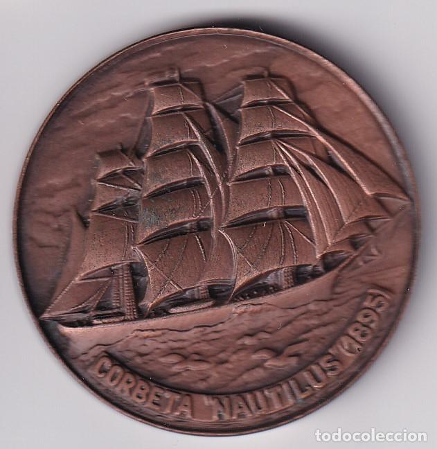 Medalhas tem&aacute;ticas: MEDALLA SALON NAUTICO DE BARCELONA 1987 - CORBETA NAUTILUS 1895 - DIAMETRO 5cm