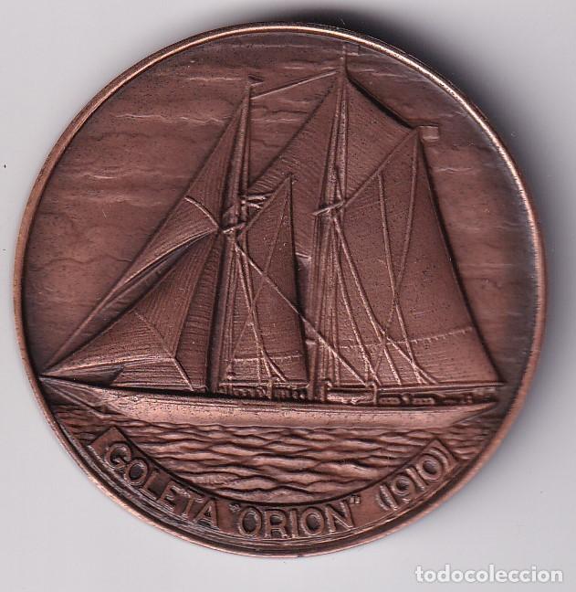 Medalhas tem&aacute;ticas: MEDALLA SALON NAUTICO DE BARCELONA 1990 - COLETA ORION 1910 - DIAMETRO 5cm