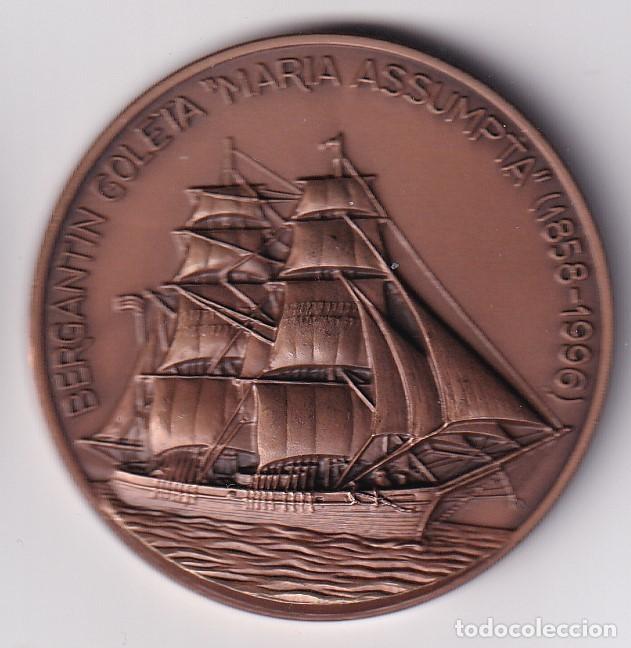Thematic medals: MEDALLA SALON NAUTICO DE BARCELONA 1997 - BERGANTIN GOLETA MARIA ASSUMPTA 1858-1996 - DIAMETRO 5cm
