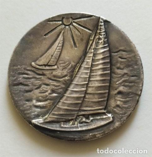 Medalhas tem&aacute;ticas: Medalla de plata na&uacute;tica. Plater&iacute;a Satostegui (San Sebasti&aacute;n) Mediados del s. XX. Punz&oacute;n rectangular
