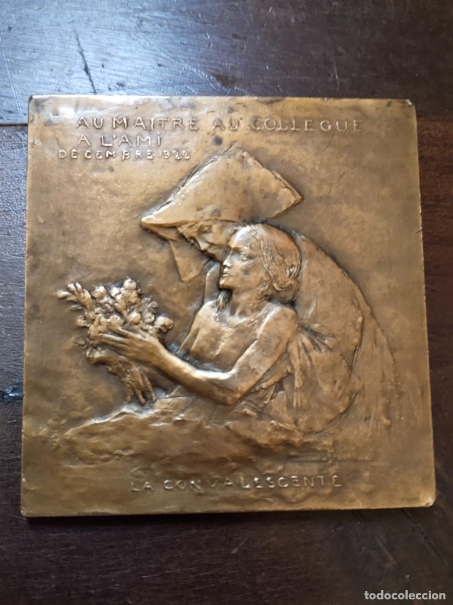 Medallas tem&aacute;ticas: Placa en Bronce del Doctor Arnozan y la Convalecencia. Landowski 1923.