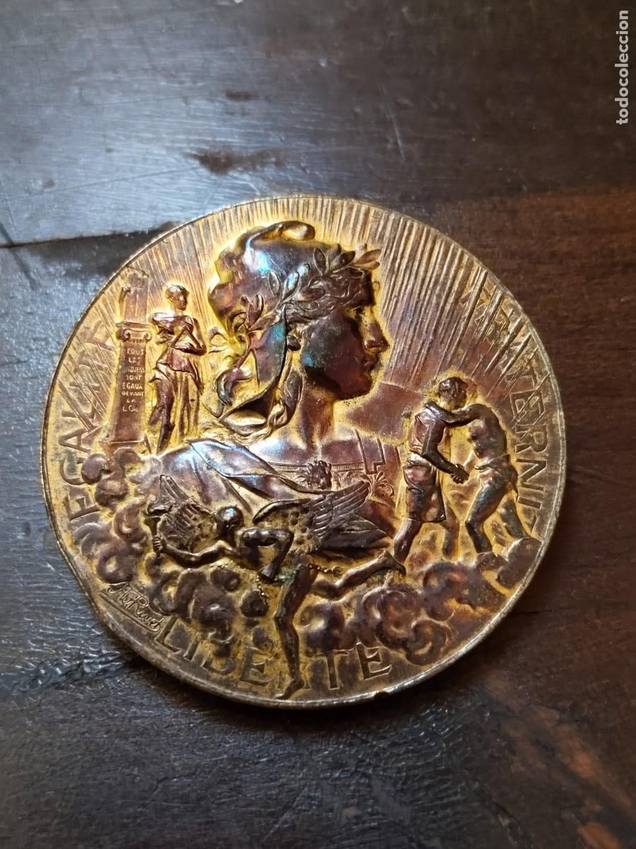 Medallas tem&aacute;ticas: Medalla Exposici&oacute;n Internacional de Par&iacute;s a&ntilde;o 1896. Original. A. Rivet.
