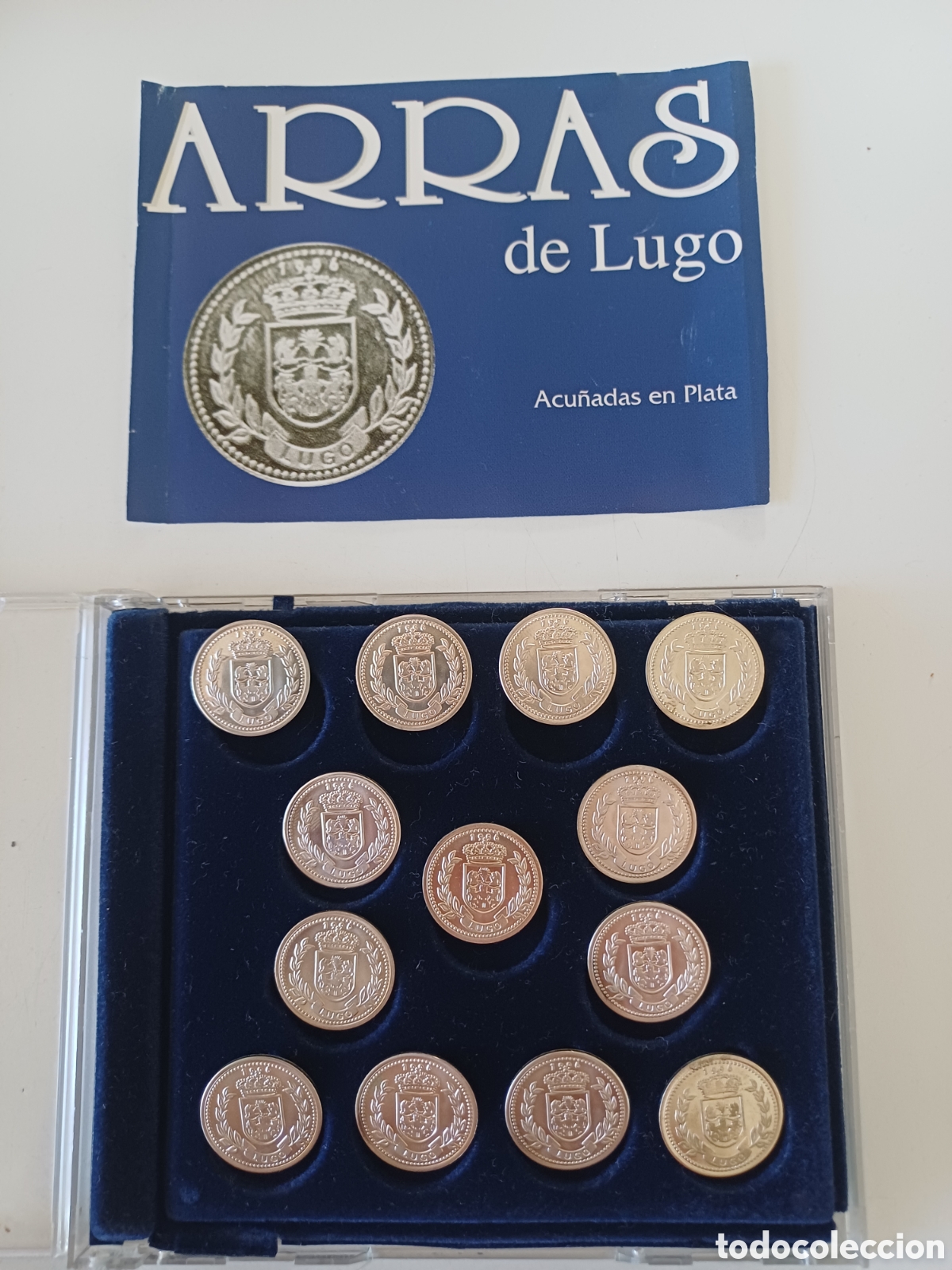 Medallas tem&aacute;ticas: Arras de Lugo. Acu&ntilde;adas en plata 13 arras personajes de Lugo