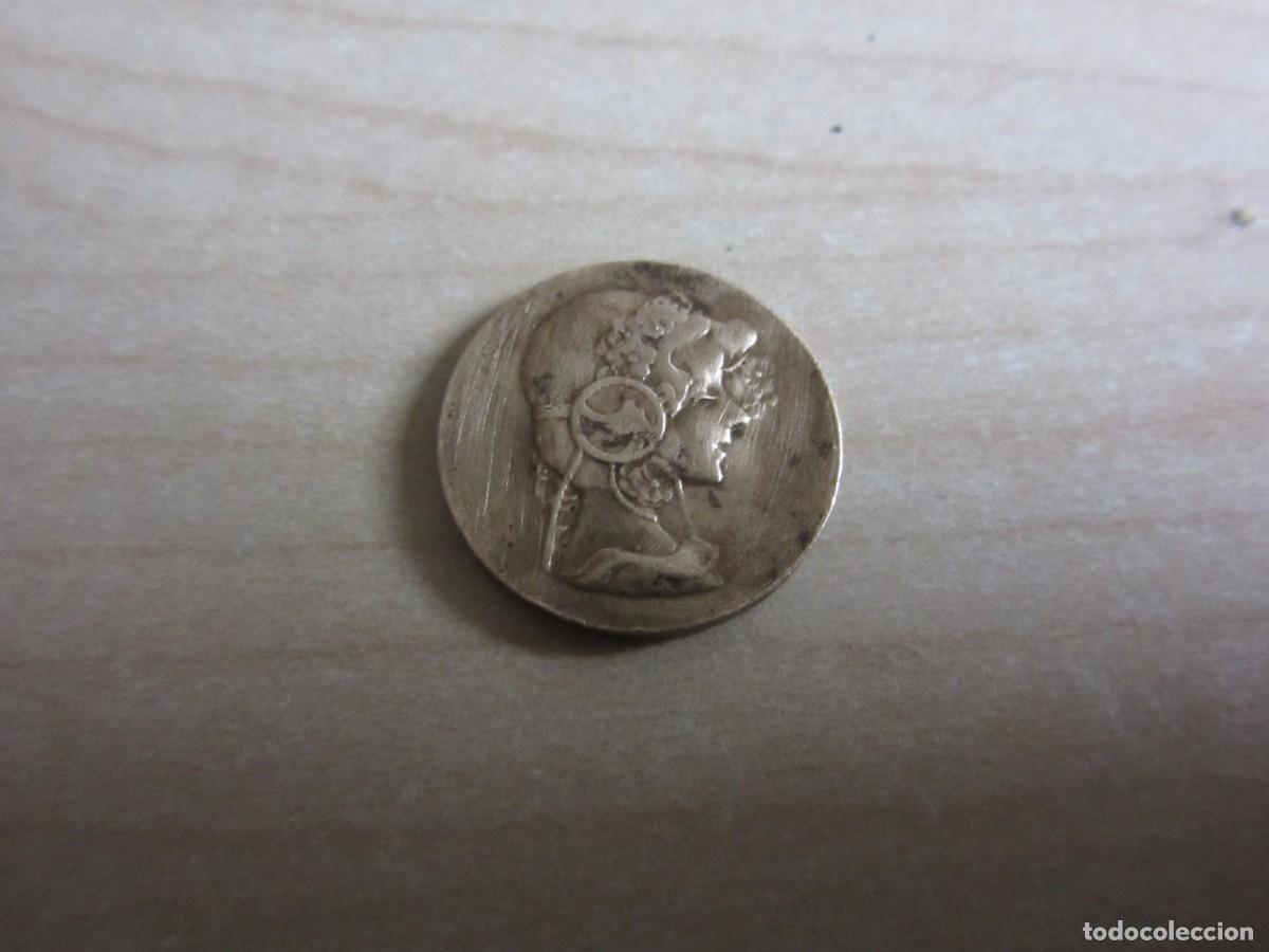 Medallas tem&aacute;ticas: Bonita ficha o medalla modernista de bronce Principio S XX Di&aacute;metro 2 cm
