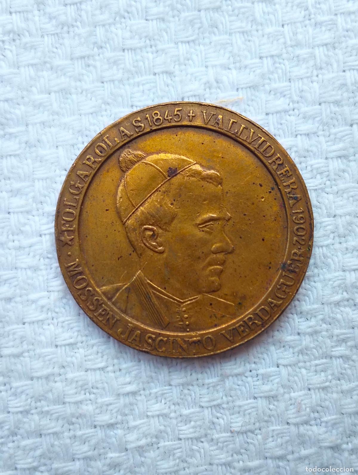 Medallas tem&aacute;ticas: Medalla dorada folgarolas 1845 vallvidrera 1902 mossen jascinto verdaguer al gran poeta catala