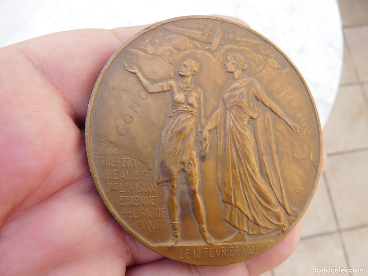 Medaglie tematiche: Medalla de bronce. Primer enlace a&eacute;reo entre B&eacute;lgica y el Congo belga 1925. Charles Samuel