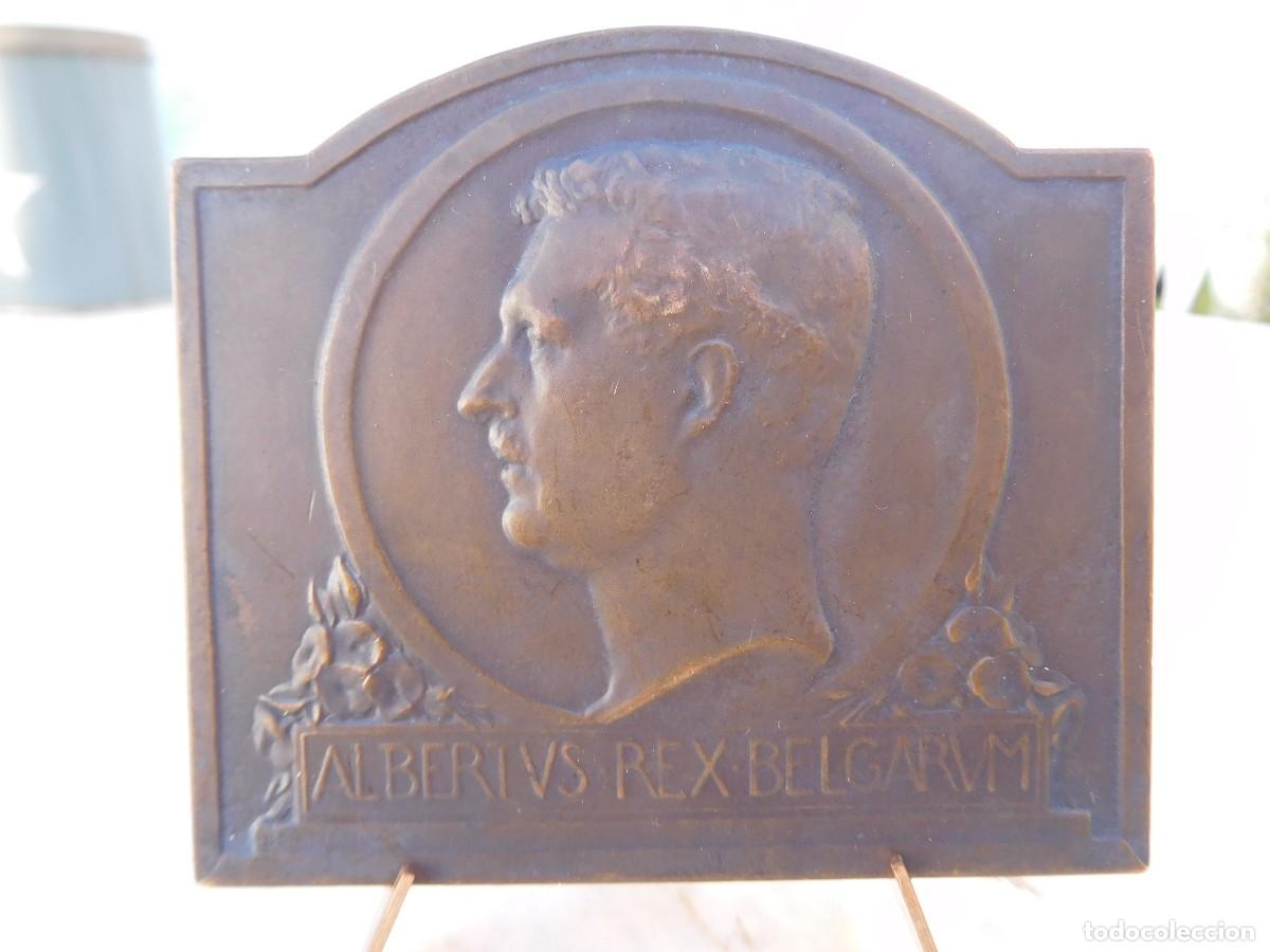 Medallas tem&aacute;ticas: Medalla de bronce. Albertvs rex belgarvm. Bonnetain