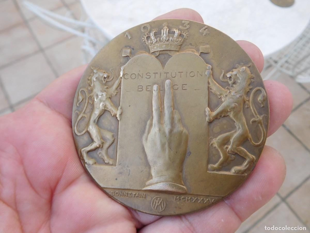 Medallas tem&aacute;ticas: Medalla de bronce. Constituci&oacute;n belga 1934. Bonnetain
