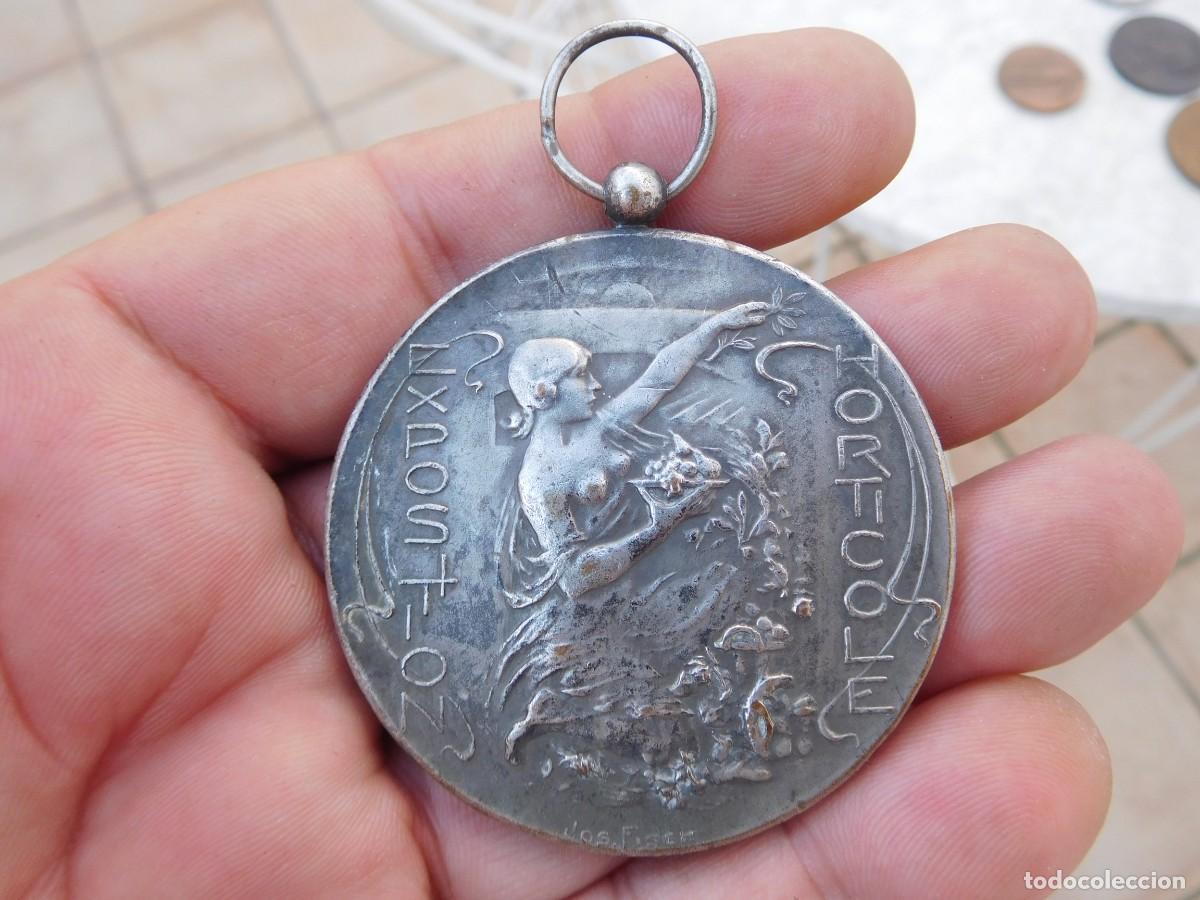 Medallas tem&aacute;ticas: Medalla de bronce plateado. Exposici&oacute;n de horticultura 1947. Jos. Fisch