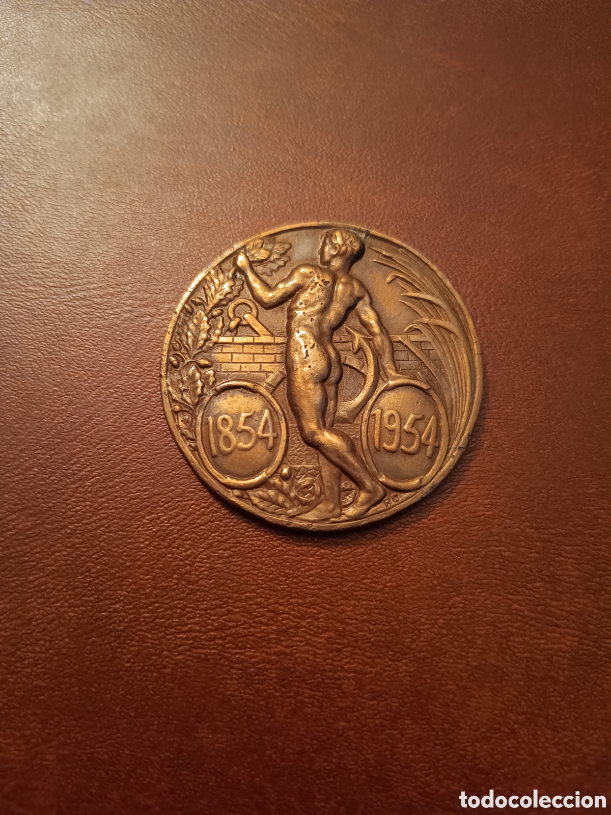 Medallas tem&aacute;ticas: MEDALLA DE BRONCE - I&deg; CENTENARIO CUERPO AYUDANTES DE OBRAS P&Uacute;BLICAS 1854 - 1954