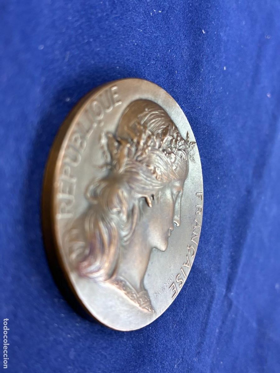 Medallas tem&aacute;ticas: Medalla Militar Francia Prix De Tir Charles Trotin c. 1900 Monnaie De Paris Bronce 50mm Muy Bueno