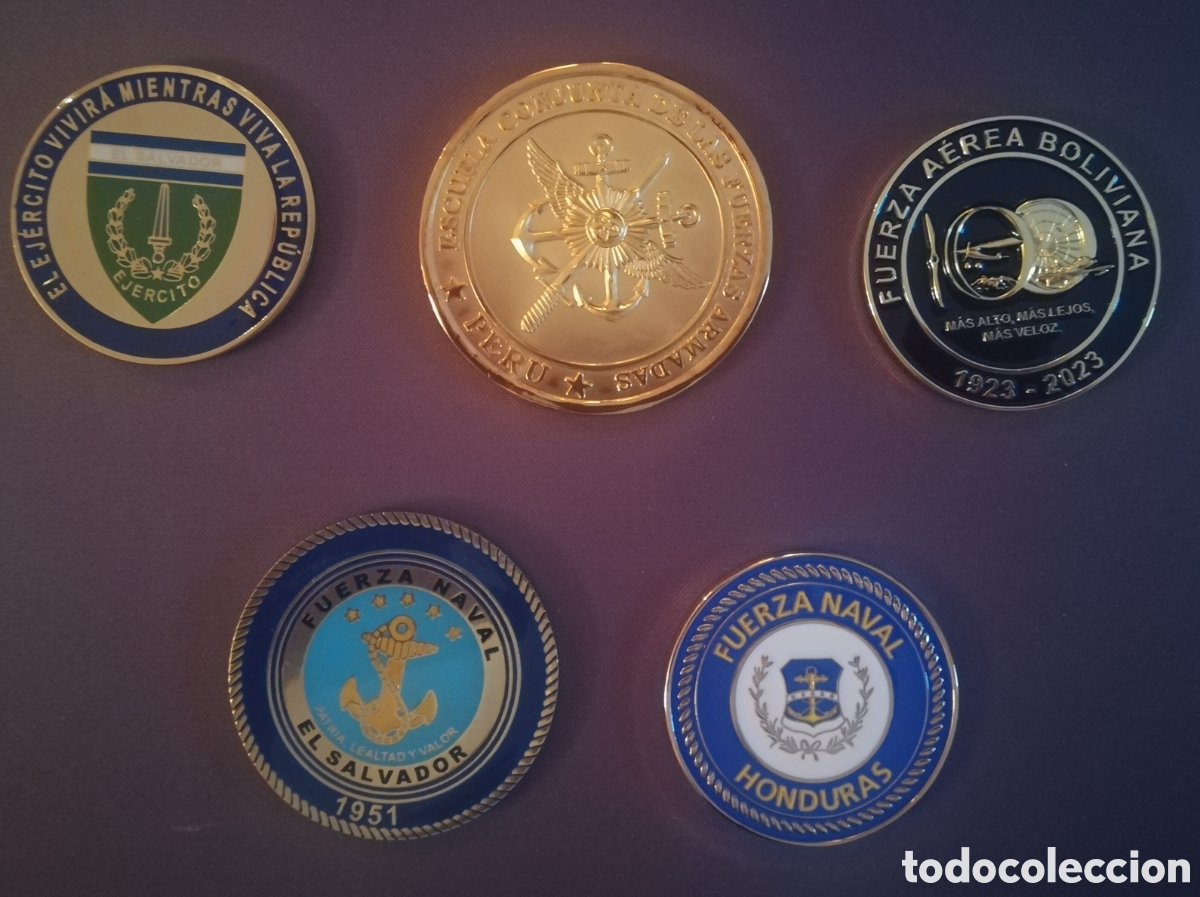 Medallas tem&aacute;ticas: Conjunto de 5 medallas conmemorativa de las fuerzas a&eacute;reas y navales de Sudam&eacute;rica