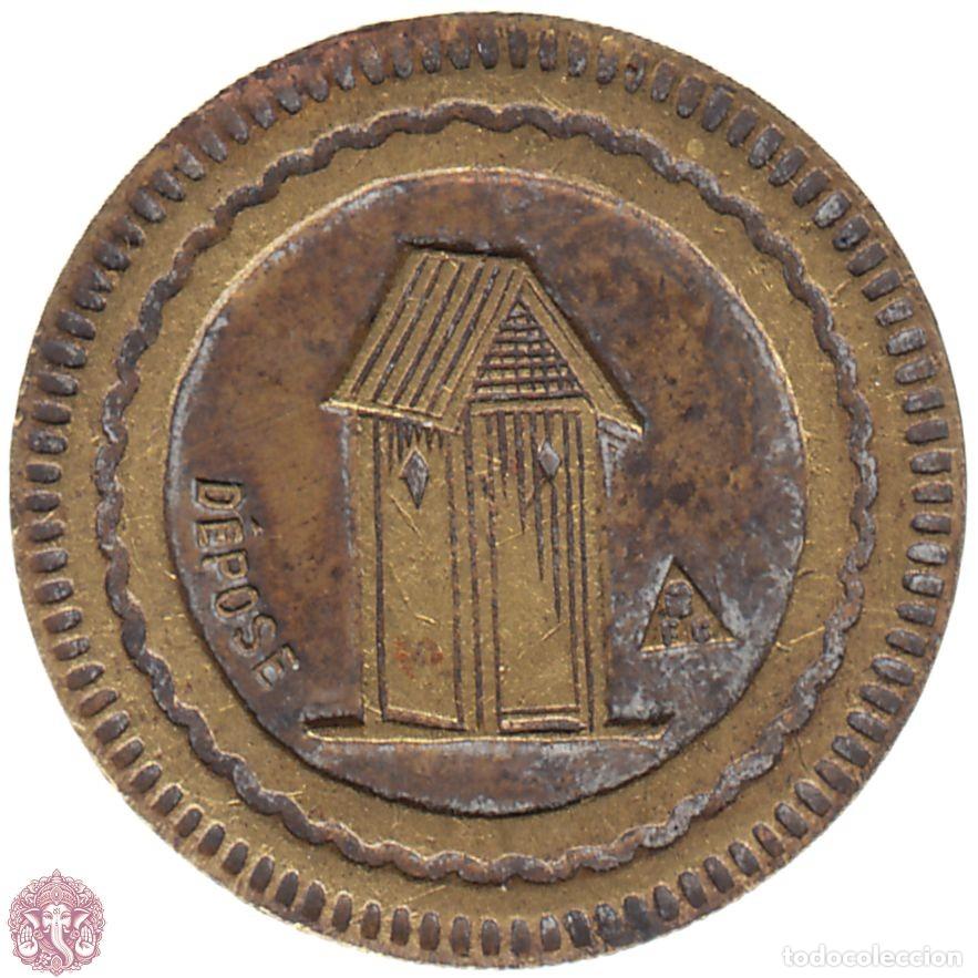 Medallas tem&aacute;ticas: FRANCIA Ficha &rdquo;a consumir&rdquo; 20 C&eacute;ntimos c. 1910 - (Barraca) - Grabador: Francis Cartaux