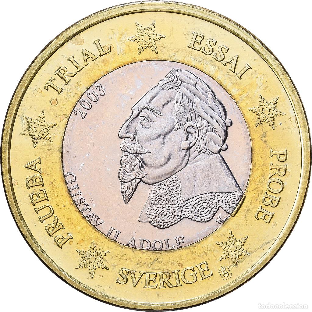 Medallas tem&aacute;ticas: [#1216357] Suecia, medalla, 1 E, Essai-Trial, 2003, Bimet&aacute;lico, Gustav II, SC