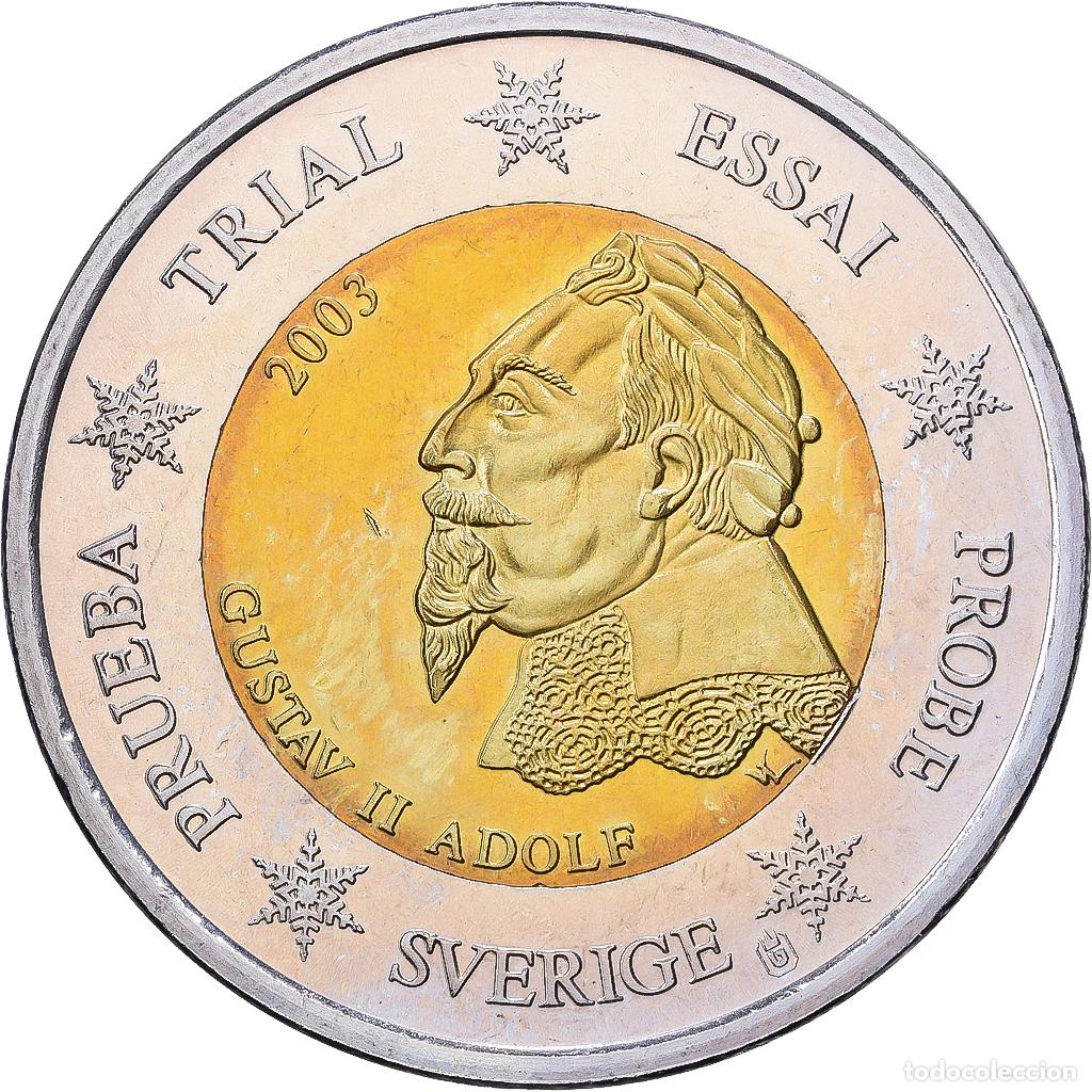 Medallas tem&aacute;ticas: [#1216356] Suecia, medalla, 2 E, Essai-Trial, 2003, Bimet&aacute;lico, Gustav II, SC