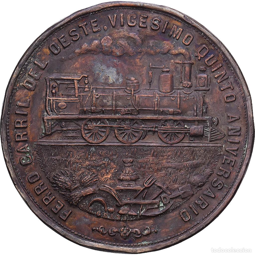Medallas tem&aacute;ticas: [#1216465] Argentina, medalla, Inauguracion de la Linea hasta el Pergamino, 1882, Bronce