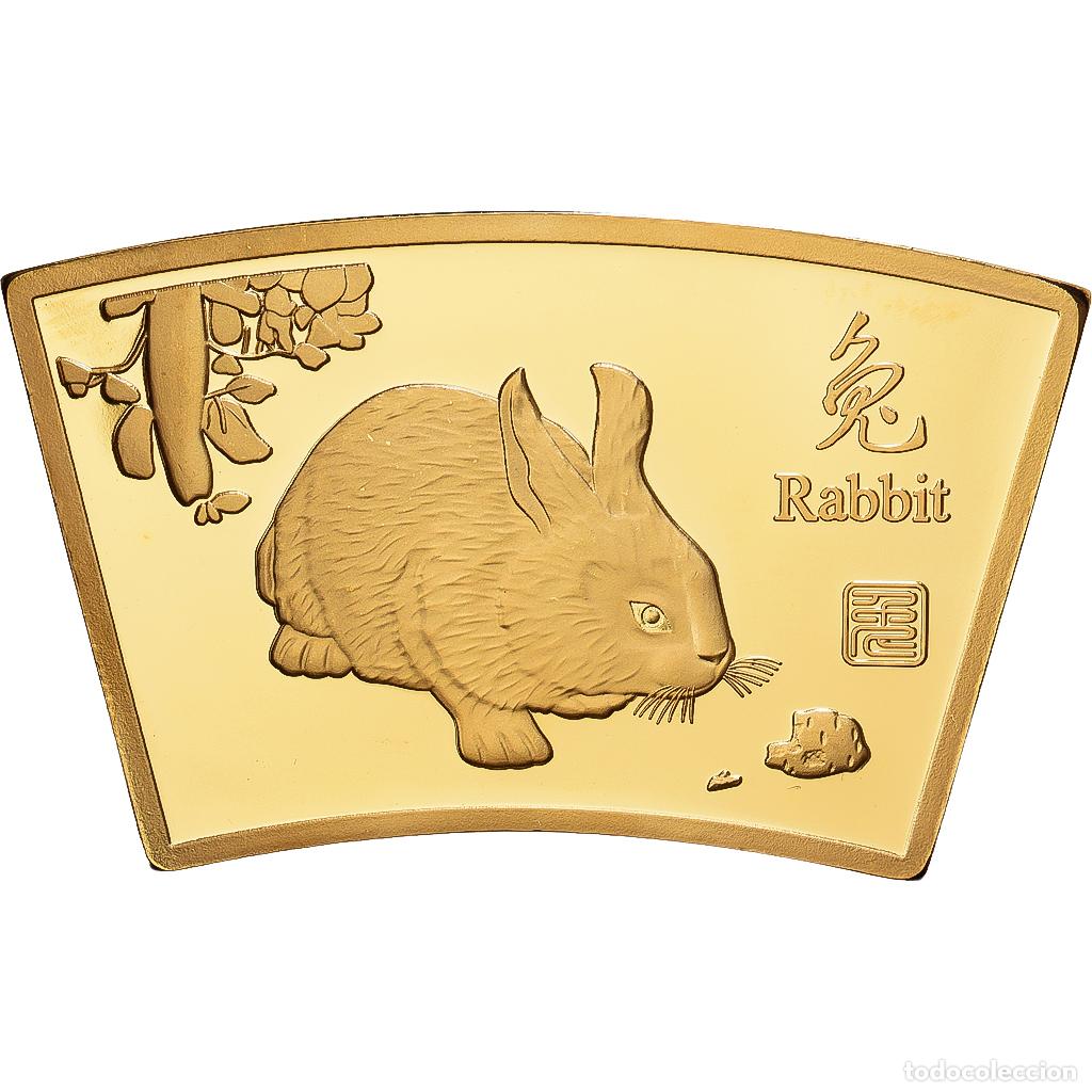Medallas tem&aacute;ticas: [#1216612] China, medalla, Ann&eacute;e du lapin, Copper Gilt, FDC