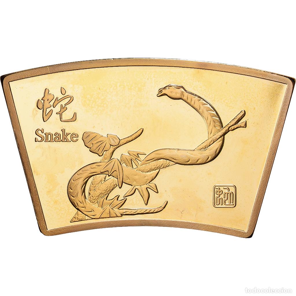 Medallas tem&aacute;ticas: [#1216610] China, medalla, Ann&eacute;e du serpent, Copper Gilt, FDC