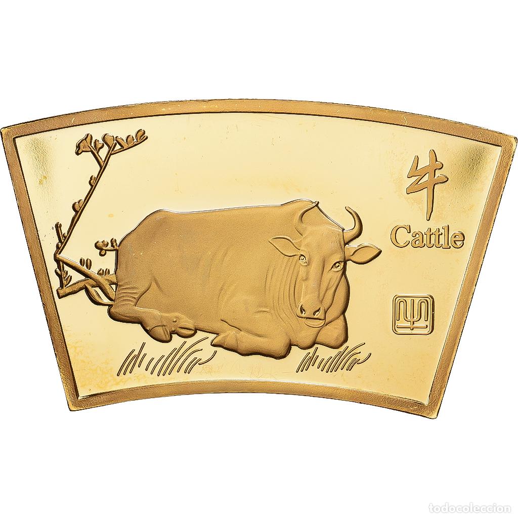 Medallas tem&aacute;ticas: [#1216613] China, medalla, Ann&eacute;e du Buffle, Copper Gilt, FDC