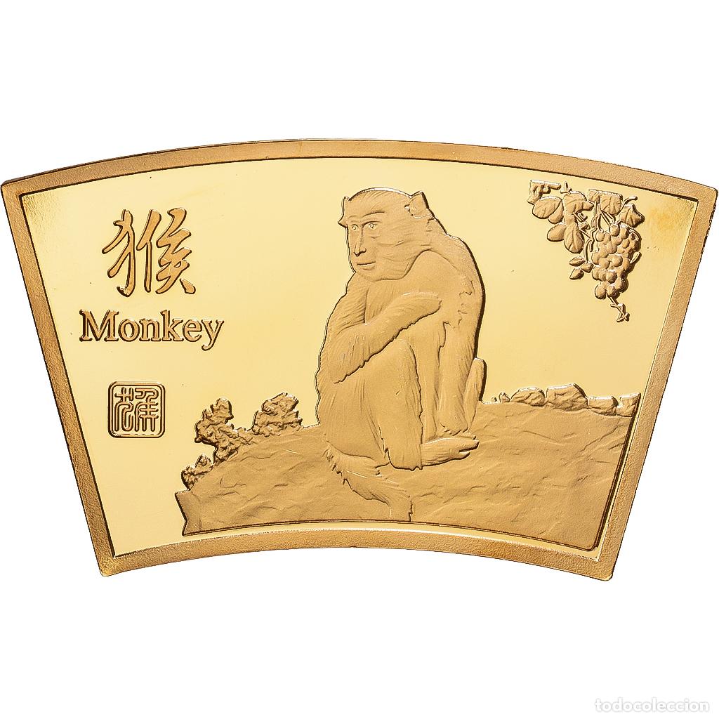 Medallas tem&aacute;ticas: [#1216616] China, medalla, Ann&eacute;e du singe, Copper Gilt, FDC