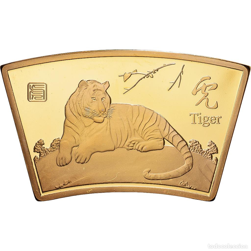 Medallas tem&aacute;ticas: [#1216617] China, medalla, Ann&eacute;e du Tigre, Copper Gilt, FDC